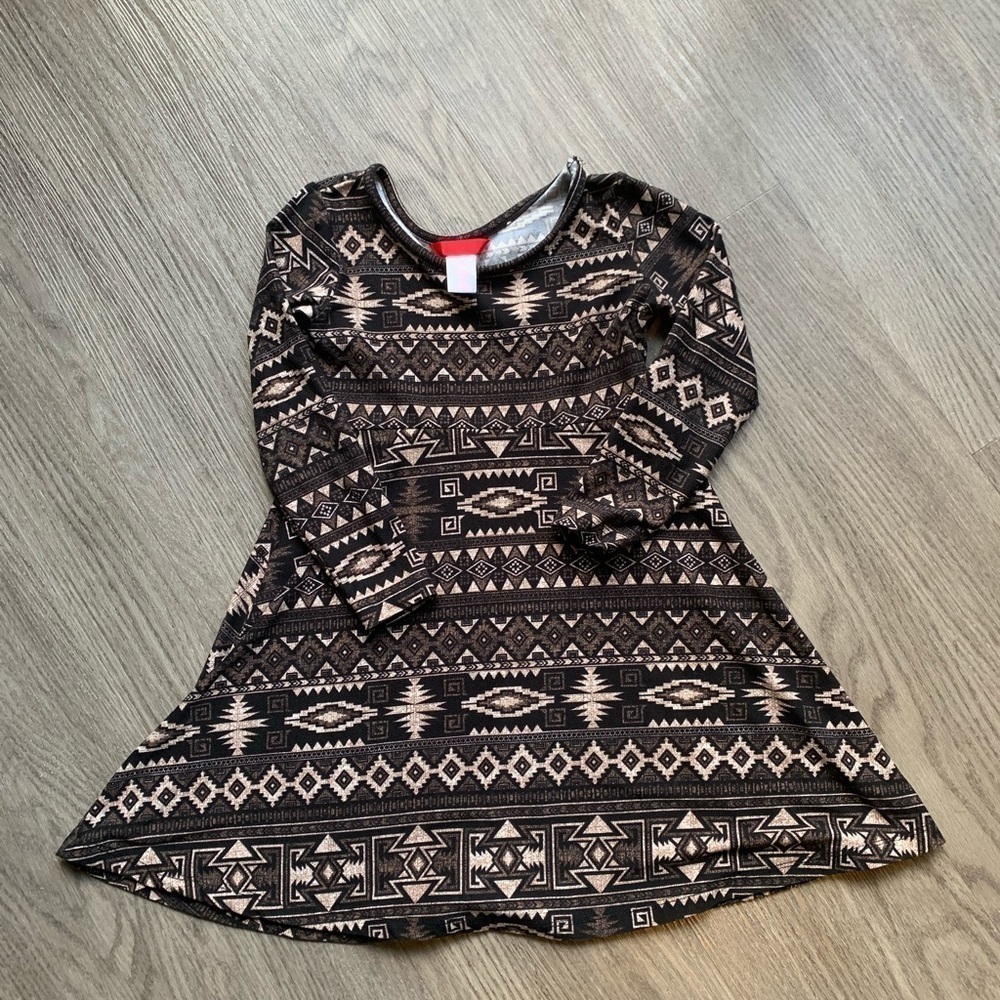 Asymmetrical Girls Aztec dress